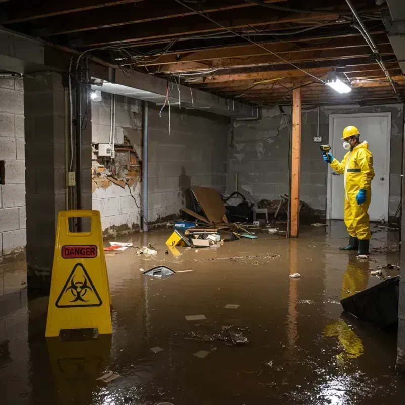 Flooded Basement Electrical Hazard in Irvington, KY Property